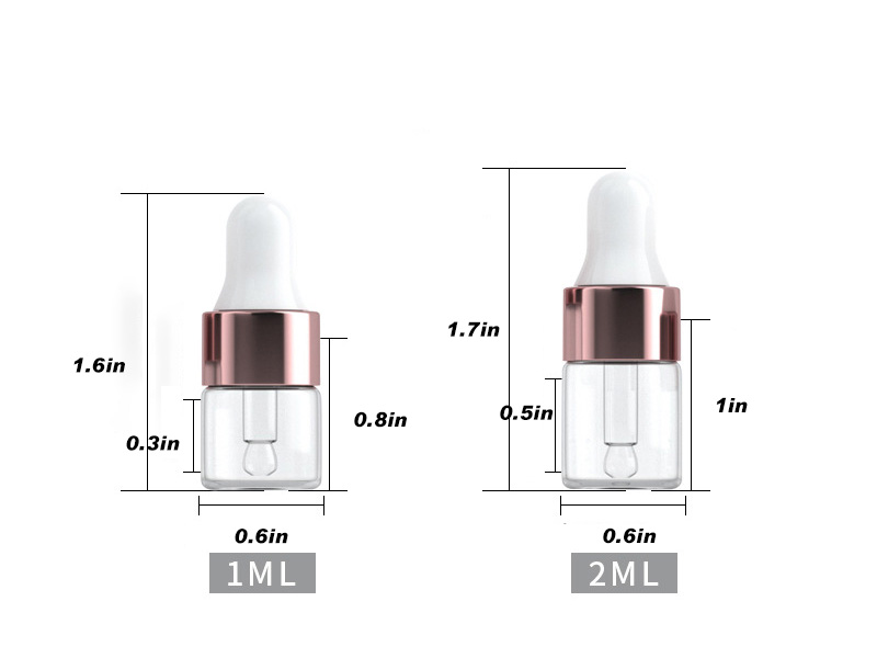 1-5ml rose gold dropper bottle glass liquid filling bottle