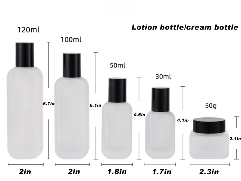 High-end frosted cosmetics dispensing bottles