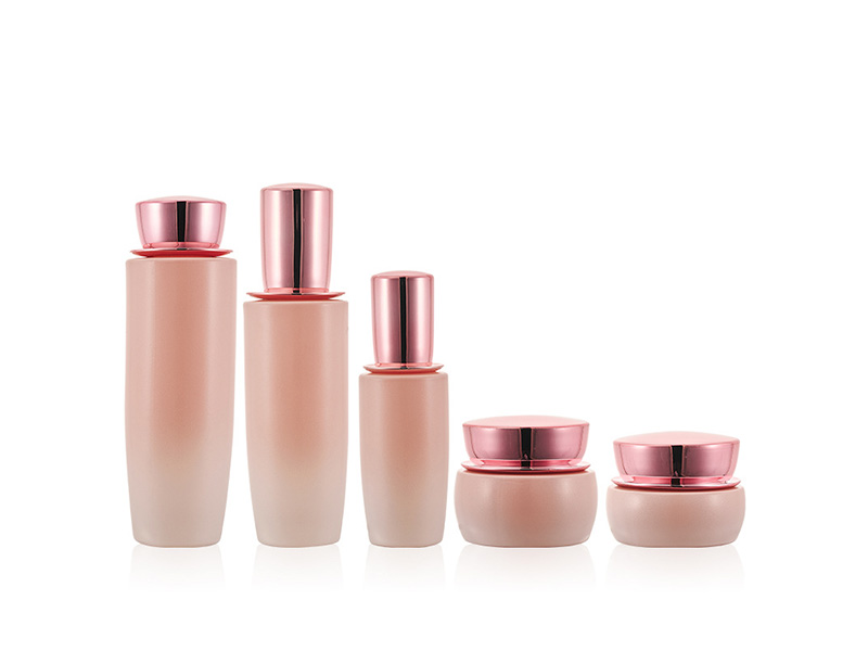 Pink Glass cosmetic bottles empty