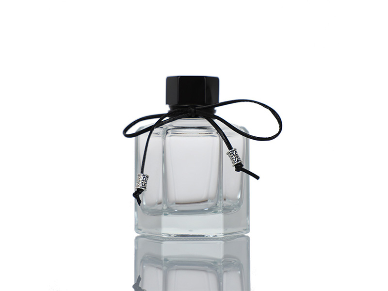 Transparent hexagonal aromatherapy perfume glass bottle