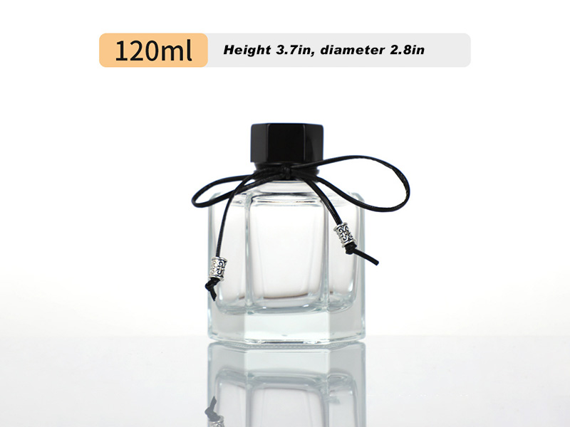 Transparent hexagonal aromatherapy perfume glass bottle