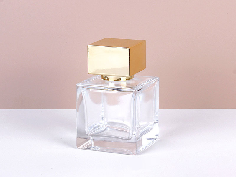 Classic square transparent thickened glass perfume spray bottle2