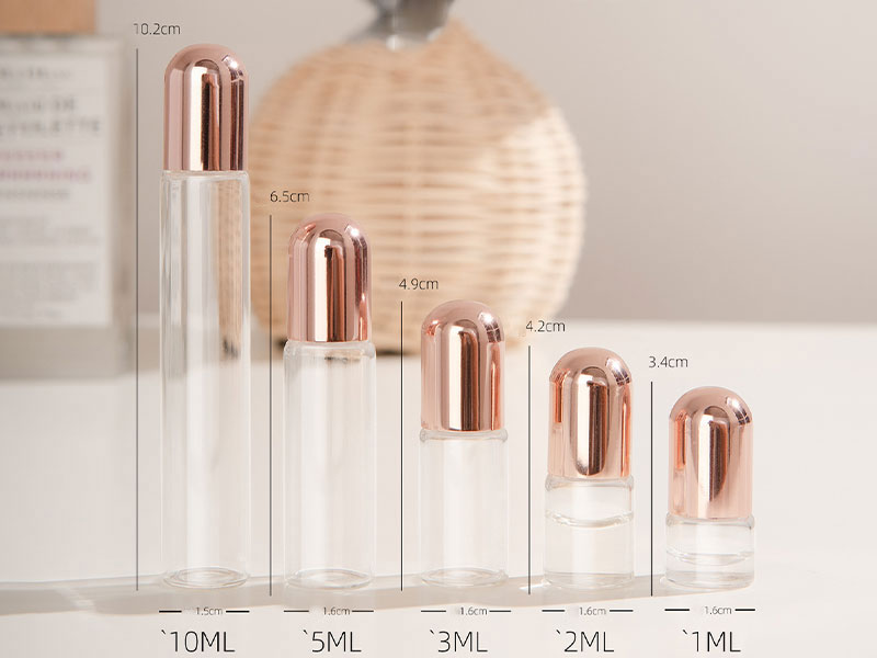 Exquisite mini glass roller perfume essential oil bottle 5ml 2