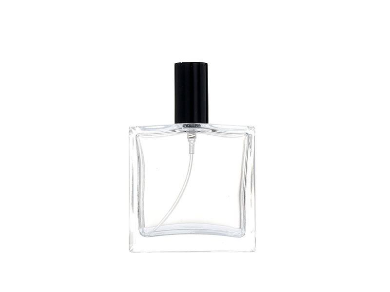 Empty Square Perfume Bottle With Black Lids