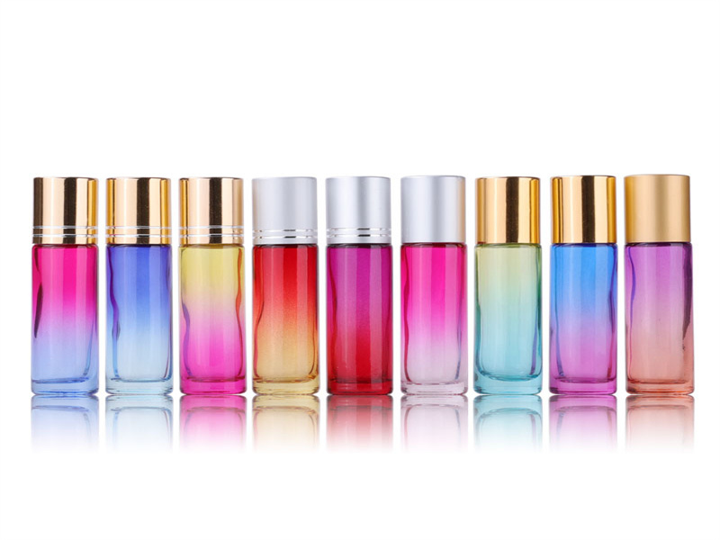 10ml Gradient Rainbow Color Glass Roller Bottles