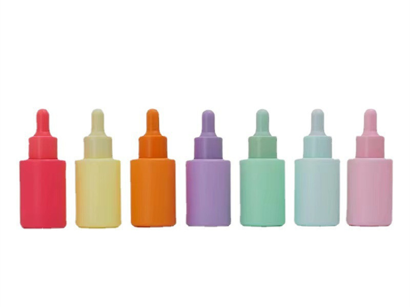 Macaron Color Frosted Glass Dropper Bottles