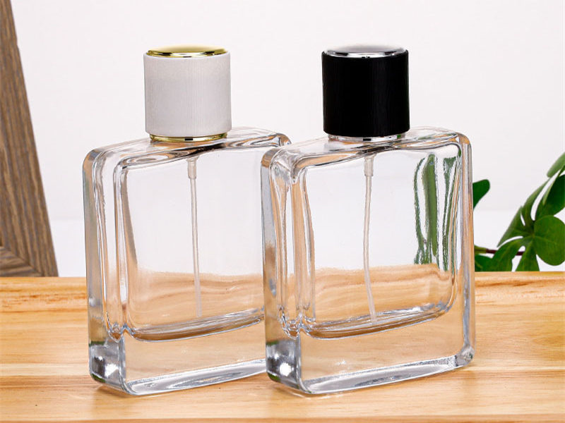 50Ml flat square transparent Glass Perfume Bottles