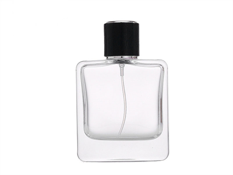 50Ml flat square transparent Glass Perfume Bottles