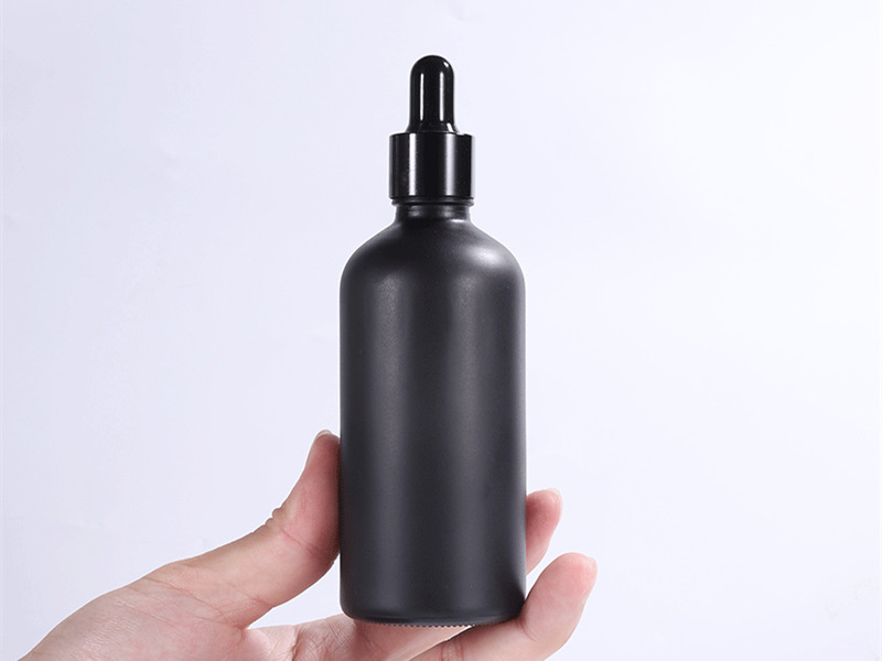 Matte Black Glass Dropper Bottles