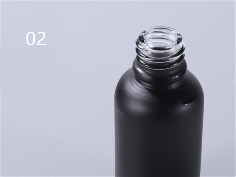 Matte Black Glass Dropper Bottles