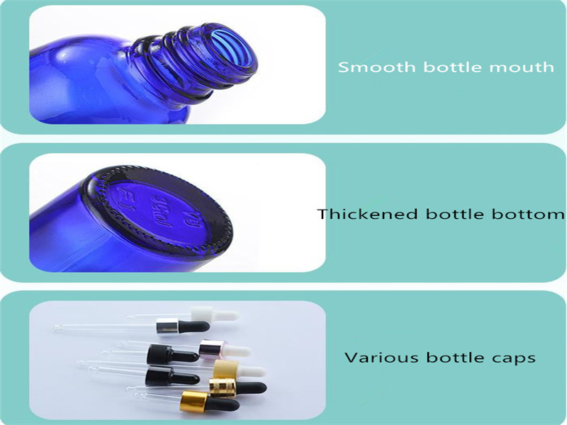 Blue Glass Dropper Bottles