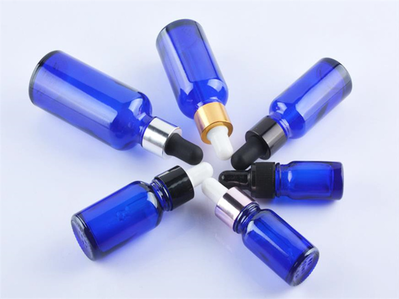 Blue Glass Dropper Bottles