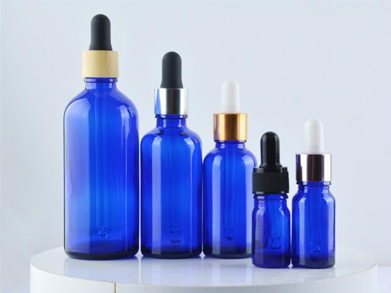 Blue Glass Dropper Bottles