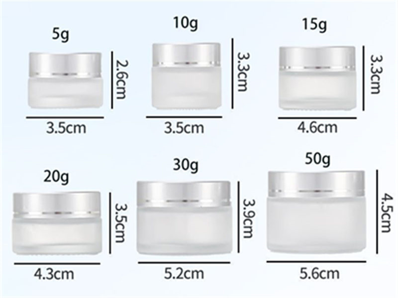 5-100g Frosted Glass Cream Jar With Lid