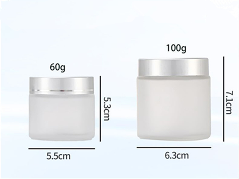 5-100g Frosted Glass Cream Jar With Lid