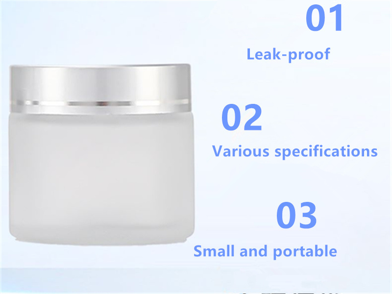 5-100g Frosted Glass Cream Jar With Lid