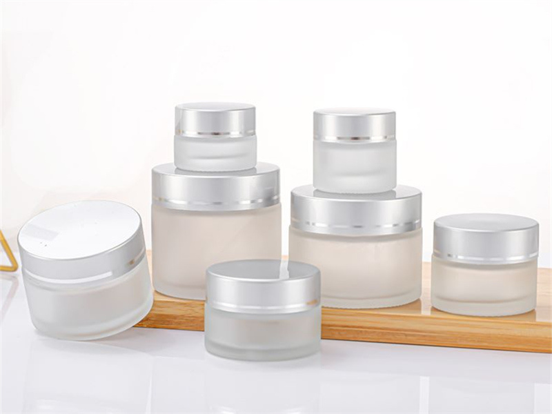 5-100g Frosted Glass Cream Jar With Lid