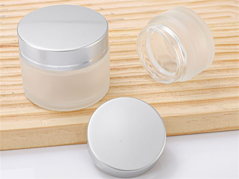 5-100g Frosted Glass Cream Jar With Lid