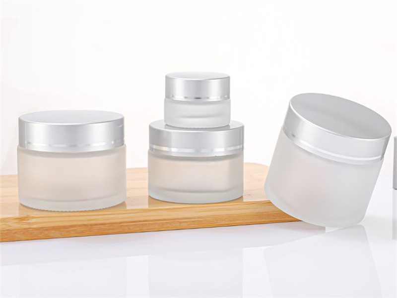 5-100g Frosted Glass Cream Jar With Lid