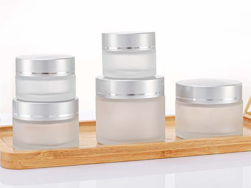 5-100g Frosted Glass Cream Jar With Lid