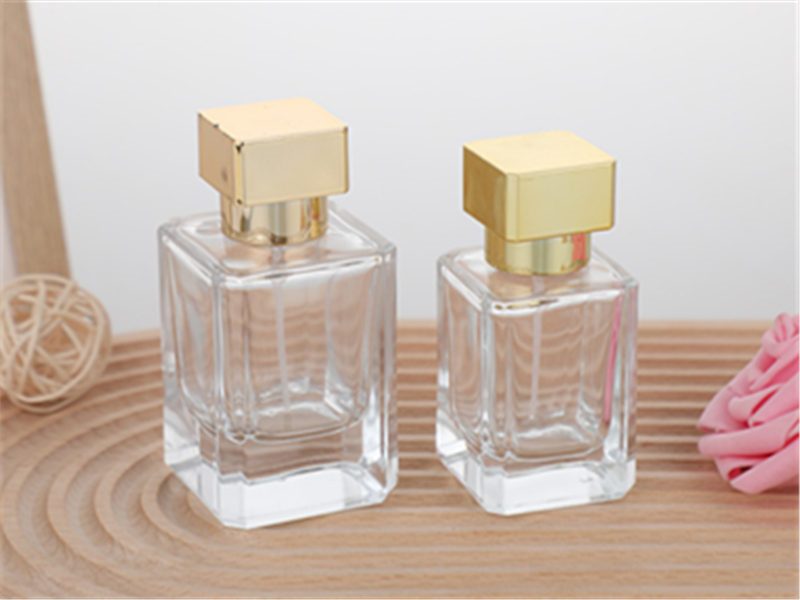 Transparent glass Empty Square Perfume Bottles