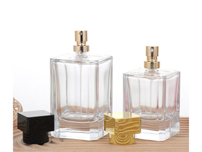 Transparent glass Empty Square Perfume Bottles