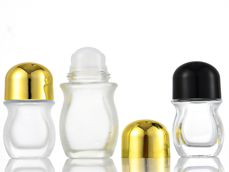 Frosted Glass Roller Essential Oil Bottles