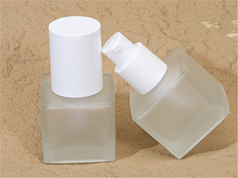 30ml square frosted glass liquid foundation bottle