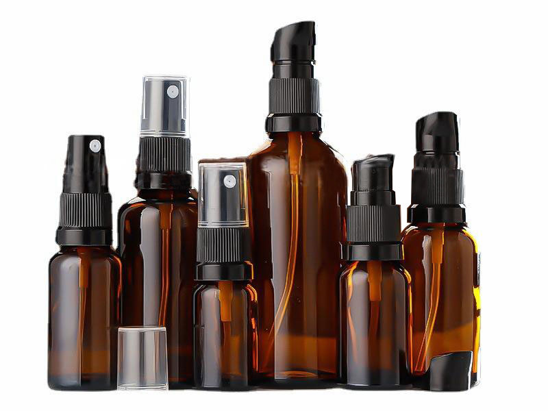 Wholesale 10-100ml Amber glass Lotion Bottles