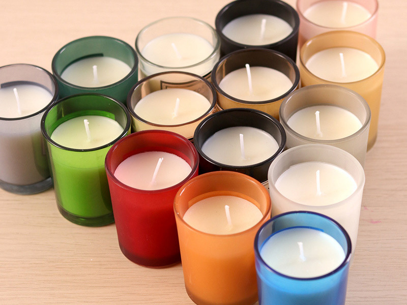 Colorful Glass Candle Jar Containers