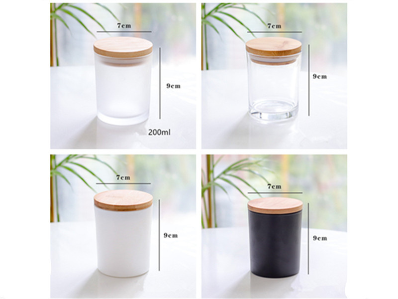 Colorful Aromatherapy candle jars with bamboo lids wholesale