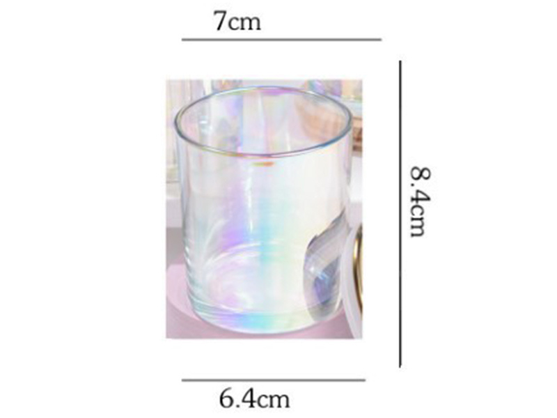 Electroplating Glass colored candle jars with lids