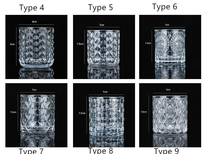 Wholesale transparent crystal empty candles jars