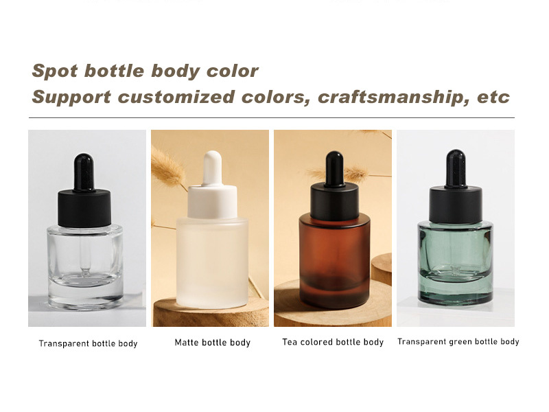 Multi-color essential oil glass dropper bottles