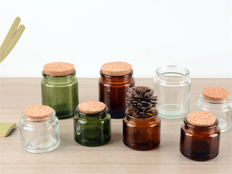 Wholesale glass candle jars with cork lids