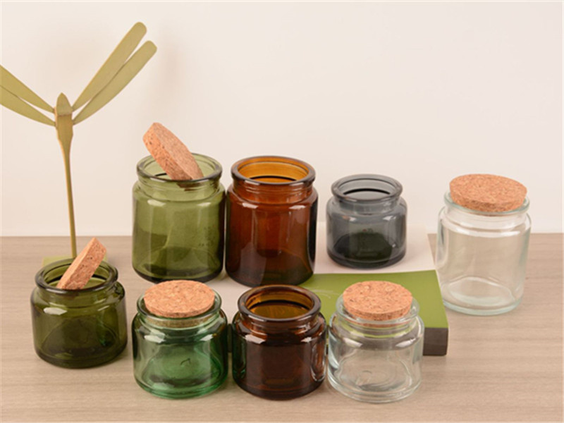 Wholesale glass candle jars with cork lids