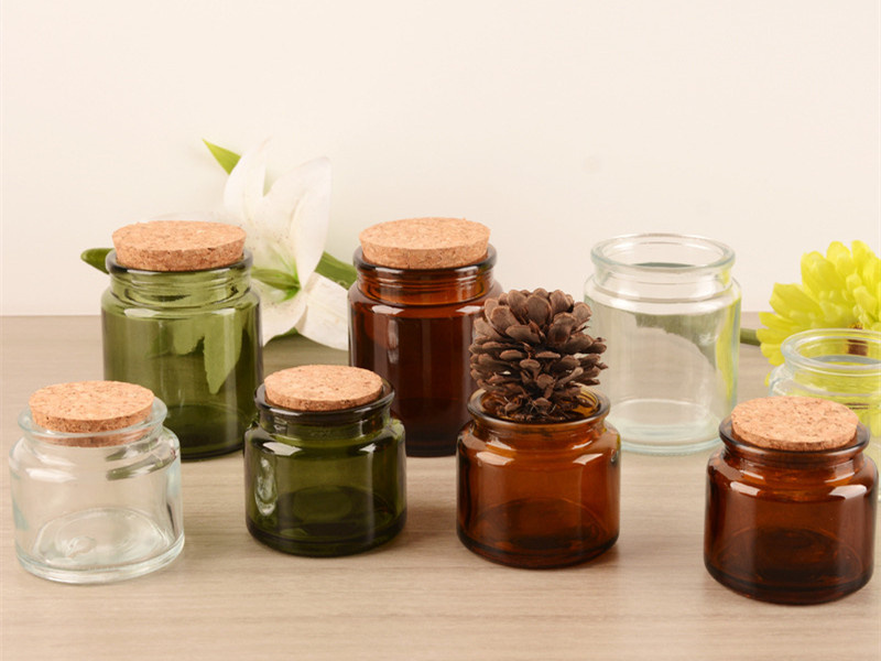 Wholesale glass candle jars with cork lids