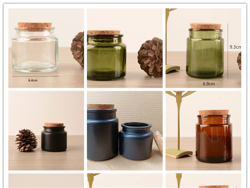 Wholesale glass candle jars with cork lids