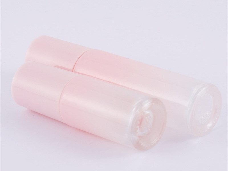 Gradient pink glass essential oil roller bottles