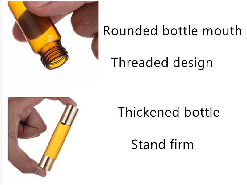 10ML Amber Double-Headed Roller Glass Bottles