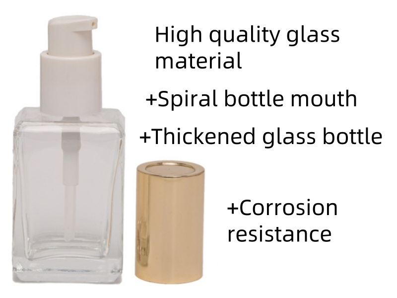 30ML Square Glass Foundation Bottle