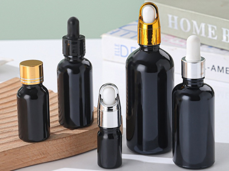 5-100ml Black Glass Dropper Bottles