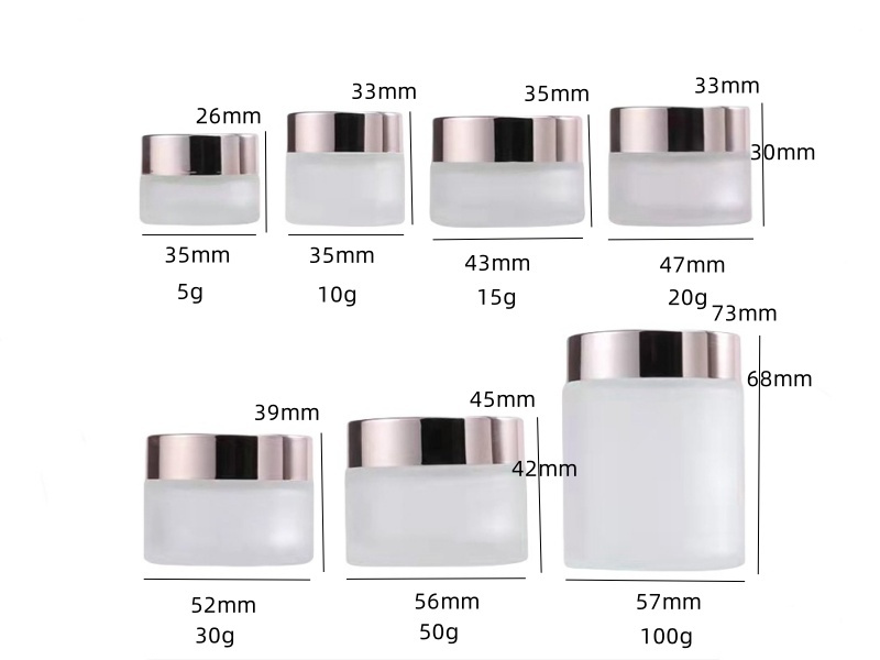 5-100g Rose Gold Cosmetic Cream Glass Jar