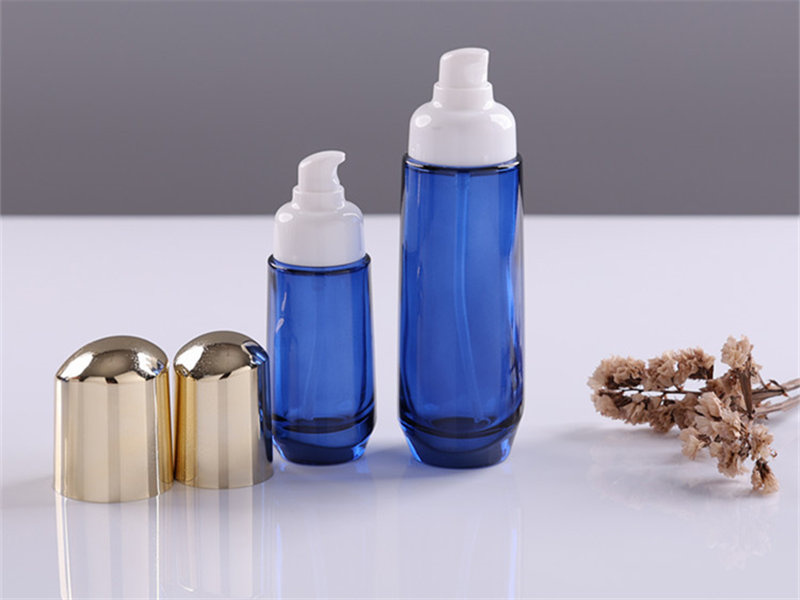 Wholesale Cosmetic Set Blue Lotion Bottles