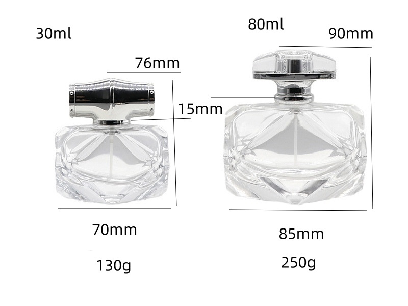 30ML 80ML Diamond Square Perfume Bottle Wholesale