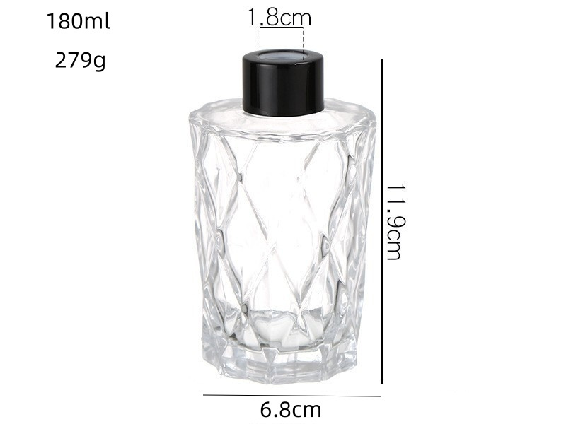 Diamond-Shaped Empty Glass Diffuser Bottles