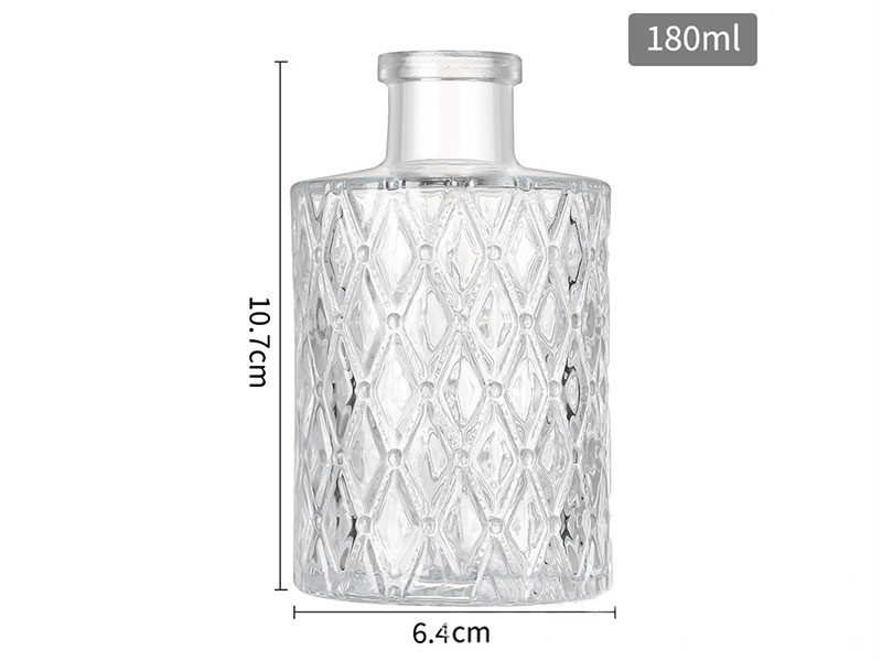 Diamond-Shaped Empty Glass Diffuser Bottles