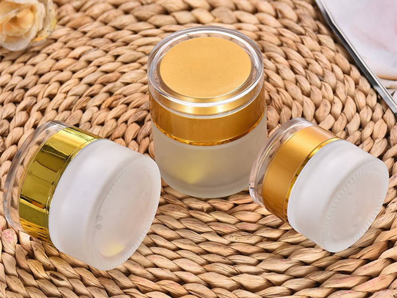 Transparent Frosted Glass Face Cream Cosmetic Jar