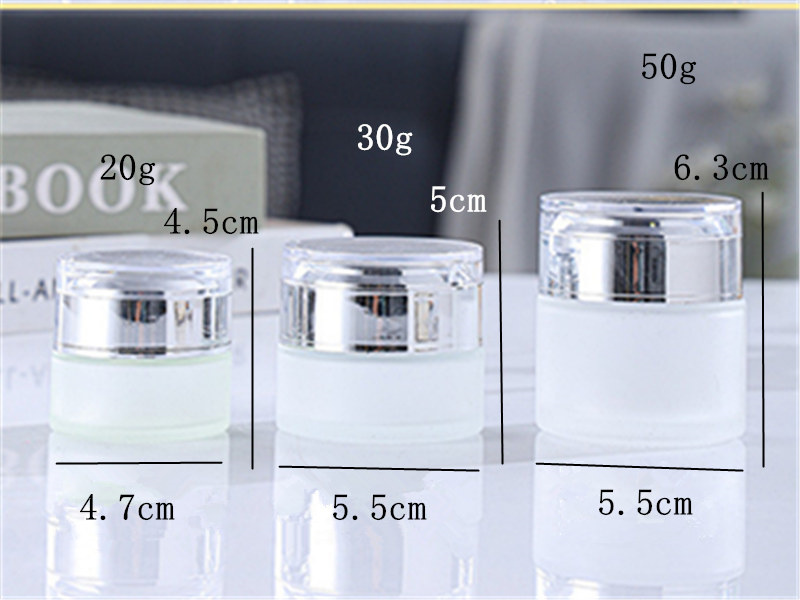 Transparent Frosted Glass Face Cream Cosmetic Jar