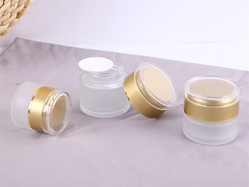 Transparent Frosted Glass Face Cream Cosmetic Jar